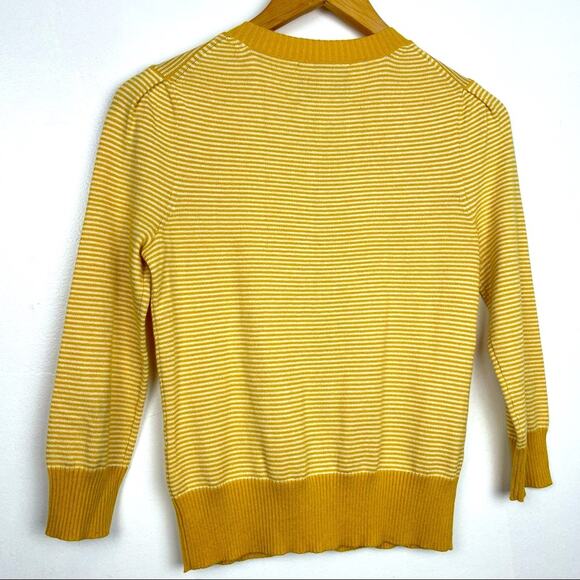 Juicy Couture | Cardigan Sweater Mustard Yellow Stripes Collegiate - Picture 2 of 5